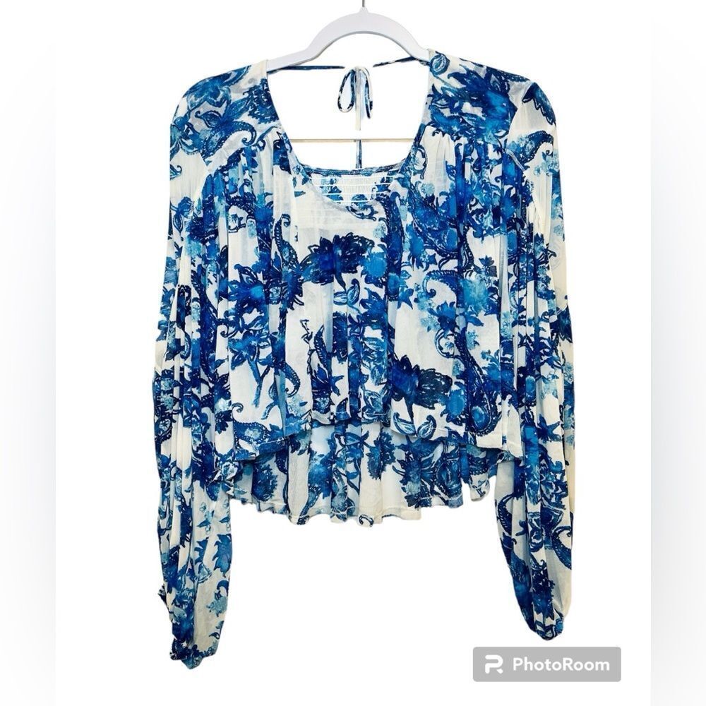 FREE PEOPLE Up For Anything Floral Top Size XS